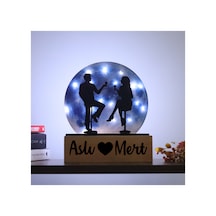 Led Işıklı Pleksi Dolunay Kişiselleştirilebilir Dekoratif Biblo Date Sevgili Anahtar Askılığı Mavi - 737330846