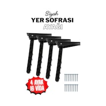 4 Adet Yer Sofrası Ayağı 22 Cm Siyah Plastik Katlanır Sofra Ayağı Yer Sofrası Sini Altı Ayak 22 Cm Siyah Siyah
