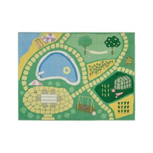 Ikea Hussparv Çocuk Oyun Halısı 100 X 133 Cm Yeşil - Açık Yeşil - Sarı Çok Renkli