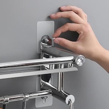 Şeffaf Yapışkanlı Duvar Askısı 2 Adet 4 Lü Set, Delme Gerektirmeyen Güçlü Tutucu Kanca, İz Bırakmaz, Suya Dayanıklı, Banyo Mutfak Ofis İçin Çok Amaçlı Kullanım 7/8 Yaş