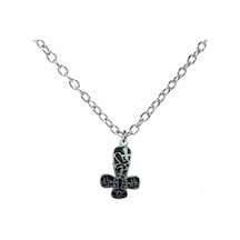 İç İçe Haç Figürlü Kolye 60 Cm Zincirli, Gotik & Unisex Takı Çok renkli