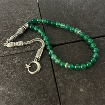 Sertifikalı Yeşil Akik 6mm 33lük Doğal Taş Tesbih