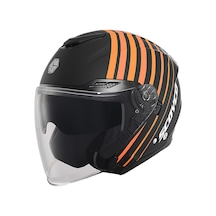 Scoyco Motosiklet Güneş Vizörlü Motor Yarım Açık Kask Track Siyah
