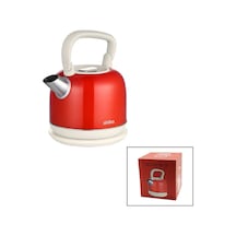 Ers Sinbo Demlik Kettle Su Isıtıcı - Kırmızı - 2.2 Litre - Çelik - Retro Görünüm Çok Renkli