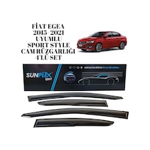 Fiat Egea 2015 2016 2017 2018 2019 2020 2021 Uyumlu Sport Style Cam Rüzgarlığı 4 Parça Sunplex
