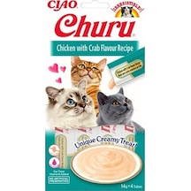 Ciao Churu Cream Tavuklu Ve Yengeçli Kedi Ödül Kreması 4 X 14 Gr