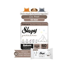 Sleepy Petcare 2x30 Adet Pet Bakım Örtüsü + 2x60 Evcil Hayvan Islak Havlusu