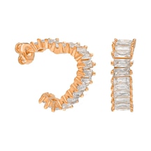 Zirkon Kalp Küpe 717099 Rose Gümüş