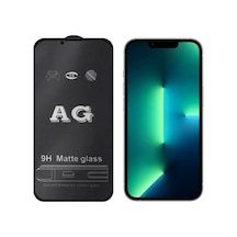 Ally Apple Uyumlu iPhone 13 -13 Pro 6.1inç Full Glue Matte Tempered Cam Ekran Koruyucu- 1903 - Renk: Siyah