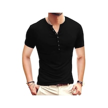 Siyah 2022 Yaz Yeni Erkek Giyim Moda Erkek Tişört Kısa Kollu Erkek Tişört Düz Renk Üstleri Siyah