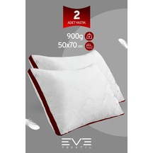 2 Adet Klimax Bordo Serisi Kılıflı Fermuarlı Klimali Antialerjik Silikon Nano Elyaf Yastık 50x70cm Beyaz