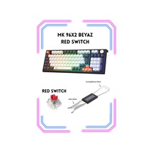 Mkp98-10 Farklı Rainbow-mekanik Gaming Klavye-beyaz Red Swıch Bar Kombinasyon