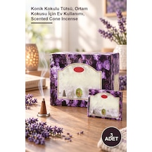 3 Adet Lavanta Aromalı Konik Tütsü Konik Kokulu Tütsü, Ortam Kokusu İçin Ev Kullanımı, Scented Cone Incense