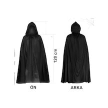 Siyah - 463 - Uzun Pelerin 120 Cm Kapüşonlu Cosplay Ve - Edntrend - Parti Kostümü