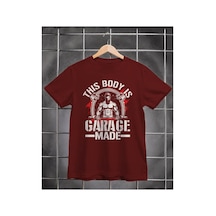 Segungear Garage Made Erkek Regular Fit Baskılı Spor Tişört Bordo - 931511335 Bordo