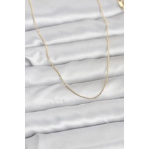 Cm 14k Gold Renk İnce Top Zincirli 60 Cm Kadın Kolye 5886 Çok Renkli