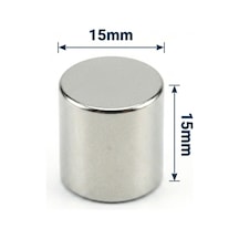 10 Adet - 15x15 Mm Neodyum Mıknatıs Neodim Magnet Yuvarlak