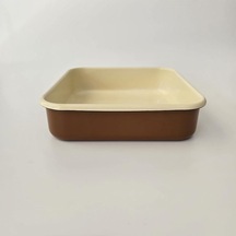 Emaye Kare Fırın Tepsisi Kahve Kahverengi