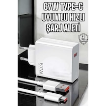 Şarj Aleti Turbo Hızlı 67w Type-c Hızlı Şarj Beyaz