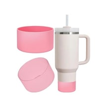 Adet Silikon Taban Koruyucu 20 30 40 Oz İle Uyumlu Bardak Altı Kılıfı Kaymaz Ve Sessiz Kullanım Pembe Renk Diğer