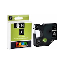 Puun Dymo D1 45021 12mmX7m Siyah-Beyaz 720610 Uyumlu şerit