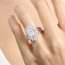 Mia Vento Effective Diamond Venedik Dansı Işıltılı Gümüş Yüzük