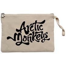 Arctic Monkeys Logo 2 Krem Clutch Astarlı Cüzdan / El Çantası