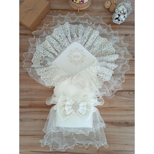Bebek Kundağı Unisex Bebek Dış Kundak Battaniyesi Hastane Çıkışı Kundak Battaniye Yenidoğan Hediye Beyaz