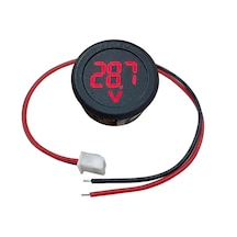 Voltmetre DC 4-100V Led Dijital Ekran Dairesel - Kırmızı