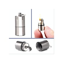 Omeniv Omeniv Mini Benzinli Çakmak Anahtarlık Kolye Kamp Outdoor