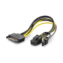 HADRON HDX5570 SATA to 6+2 Pin Ekran Kartı Power Kablosu 26 cm Siyah