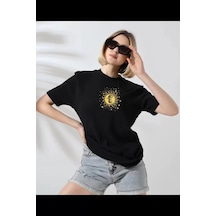 Baskılı Unisex Günlük Stil Siyah Karakter Figür Pamuklu Tişört