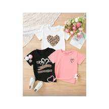 Stil X Yeniz Sezon 3' Lü Takım Kız Çocuk Tshirt, Çok Renkli, %100 Pamuk Çok Renkli-5