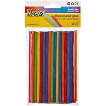 Brons Ahşap Yuvarlak Çubuk Renkli Kalın 5x135mm 50li