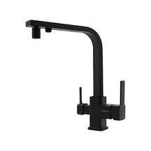 Opak 091001S Kare 3 Yollu Su Arıtma Eviye Bataryası Siyah