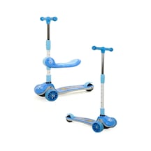 Maxi Taxi Zoomy Oturaklı Işıklı Katlanabilir Scooter Mavi