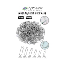 Metal Büyük Ataş 50 Mm 500 Lü 1 Paket Nikel Kaplama 45 Sayfa Kapasiteli Metal Ataş Ofis Okul Büro Dayanıklı Paslanmaz