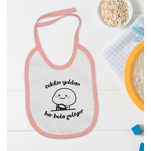 BK Kids Bir Bela Geliyor Tasarımlı Pembe Bebek Mama Önlüğü-1 Pembe