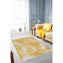Sarı Sade Desensiz Kaymaz Tabanlı Dekoratif Halı Ss05n11