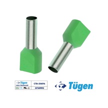 Tügen 2x16,00mm2 Çift Girişli İzoleli Yüksük Yeşil 1 Kutu 50 Adet