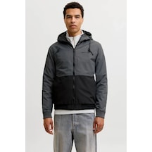 Jack & Jones Jjerush Hood Bomber Erkek Mont Gri