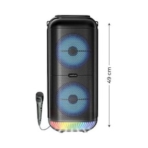 1800 Mah 6,5"x2 Mikrofonlu Led Işıklı Bluetooth Hoparlör Bts-95