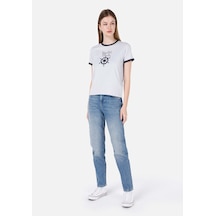 Colin's Colins Mom Fit Daralan Paça Kadın İndigo Jean Pantolon Cl1069441 Q1.v1 Dn43389 Denim