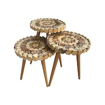 Zigon Sehpa KÜTÜK KESME Model Doğal Ağaç Natüre Kayın Torna RETRO ayak El Yapım