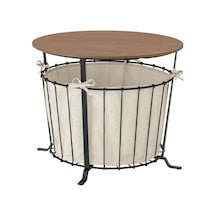 Saklama Bölmeli Sehpa, Siyah-kahverengi, 60 Cm Siyah