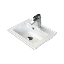 Turkuaz Cerastyle Arte Plus Etajer Uyumlu Lavabo 45 36 Cm Beyaz