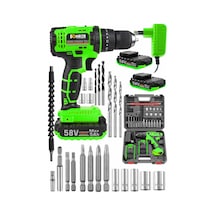 Böhrer Bh5802x Böhr 58v 5 Ah Pro Hummer Green Çift Akülü Yüksek Torq +24 Vidalama Şarjlı Matkap Set