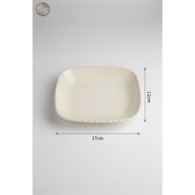 12'li Valencia Kare Kayık 17cm Dijital Punto Rinart Krem
