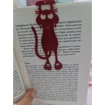 5li Kitap Ayracı Sevimli Kedi Kitap Ayraç Kırmızı Renk