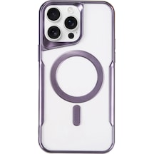 Apple  Uyumlu  iPhone 16 Pro Max Kılıf Boyi Magsafe Silikon Kapak Derin Mor